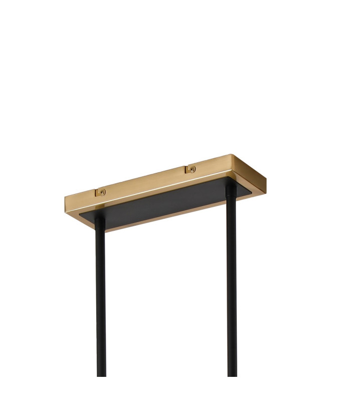 Worcester Swing Arm Telescopic Linear Pendant 6 Light E14 Brass/Satin Black/Smoke Twisted Cylinder Glass-6