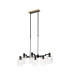 Worcester Swing Arm Telescopic Linear Pendant 6 Light E14 Brass/Satin Black/Clear Uniform Dimple Cylinder Glass-1