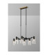 Worcester Swing Arm Telescopic Linear Pendant 6 Light E14 Brass/Satin Black/Clear Uniform Dimple Cylinder Glass-3