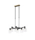 Worcester Swing Arm Telescopic Linear Pendant 6 Light E14 Brass/Satin Black/Clear Uniform Dimple Cylinder Glass-5