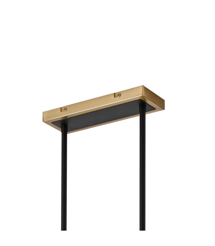 Worcester Swing Arm Telescopic Linear Pendant 6 Light E14 Brass/Satin Black/Clear Uniform Dimple Cylinder Glass-6
