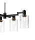 Worcester Swing Arm Telescopic Linear Pendant 6 Light E14 Brass/Satin Black/Clear Uniform Dimple Cylinder Glass-9