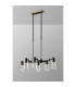 Worcester Swing Arm Telescopic Linear Pendant 6 Light E14 Brass/Satin Black/Clear Uniform Dimple Cylinder Glass-10