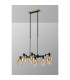 Worcester Swing Arm Telescopic Linear Pendant 6 Light E14 Brass/Satin Black/Amber Fade Wine Glass Glass-3
