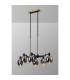 Worcester Swing Arm Telescopic Linear Pendant 6 Light E14 Brass/Satin Black/Smoke Fade Wine Glass Glass-3