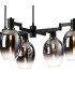 Worcester Swing Arm Telescopic Linear Pendant 6 Light E14 Brass/Satin Black/Smoke Fade Wine Glass Glass-8
