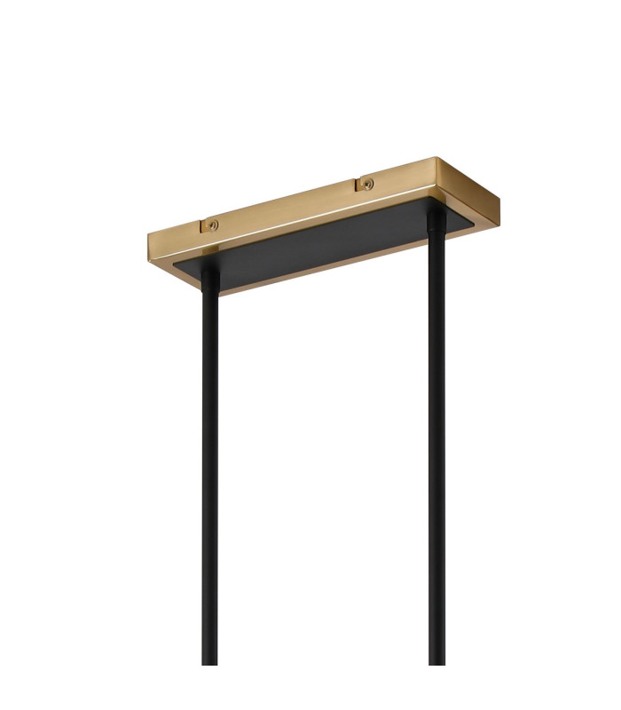 Worcester Swing Arm Telescopic Linear Pendant 6 Light E14 Brass/Satin Black/Clear Round Textured Diamond Pattern Glass-5