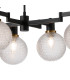 Worcester Swing Arm Telescopic Linear Pendant 6 Light E14 Brass/Satin Black/Clear Round Textured Diamond Pattern Glass-7
