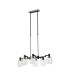 Worcester Swing Arm Telescopic Linear Pendant 6 Light E14 Satin Nickel/Satin Black/Clear Striped Cylinder Glass-1