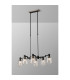 Worcester Swing Arm Telescopic Linear Pendant 6 Light E14 Satin Nickel/Satin Black/Clear Striped Cylinder Glass-3