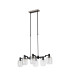 Worcester Swing Arm Telescopic Linear Pendant 6 Light E14 Satin Nickel/Satin Black/Clear Striped Cylinder Glass-4