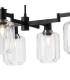 Worcester Swing Arm Telescopic Linear Pendant 6 Light E14 Satin Nickel/Satin Black/Clear Striped Cylinder Glass-7