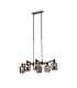 Worcester Swing Arm Telescopic Linear Pendant 6 Light E14 Satin Nickel/Satin Black/Smoke Striped Cylinder Glass-1