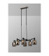 Worcester Swing Arm Telescopic Linear Pendant 6 Light E14 Satin Nickel/Satin Black/Smoke Striped Cylinder Glass-3