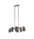 Worcester Swing Arm Telescopic Linear Pendant 6 Light E14 Satin Nickel/Satin Black/Smoke Striped Cylinder Glass-4