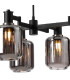 Worcester Swing Arm Telescopic Linear Pendant 6 Light E14 Satin Nickel/Satin Black/Smoke Striped Cylinder Glass-7