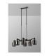 Worcester Swing Arm Telescopic Linear Pendant 6 Light E14 Satin Nickel/Satin Black/Smoke Striped Cylinder Glass-9