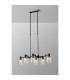 Worcester Swing Arm Telescopic Linear Pendant 6 Light E14 Satin Nickel/Satin Black/Clear Twisted Cylinder Glass-3