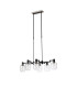 Worcester Swing Arm Telescopic Linear Pendant 6 Light E14 Satin Nickel/Satin Black/Clear Twisted Cylinder Glass-4