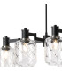 Worcester Swing Arm Telescopic Linear Pendant 6 Light E14 Satin Nickel/Satin Black/Clear Twisted Cylinder Glass-6