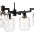 Worcester Swing Arm Telescopic Linear Pendant 6 Light E14 Satin Nickel/Satin Black/Clear Twisted Cylinder Glass-7