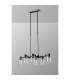 Worcester Swing Arm Telescopic Linear Pendant 6 Light E14 Satin Nickel/Satin Black/Clear Twisted Cylinder Glass-9