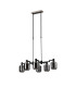 Worcester Swing Arm Telescopic Linear Pendant 6 Light E14 Satin Nickel/Satin Black/Smoke Twisted Cylinder Glass-4