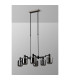 Worcester Swing Arm Telescopic Linear Pendant 6 Light E14 Satin Nickel/Satin Black/Smoke Twisted Cylinder Glass-9