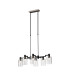 Worcester Swing Arm Telescopic Linear Pendant 6 Light E14 Satin Nickel/Satin Black/Clear Uniform Dimple Cylinder Glass-1