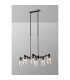 Worcester Swing Arm Telescopic Linear Pendant 6 Light E14 Satin Nickel/Satin Black/Clear Uniform Dimple Cylinder Glass-3