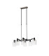 Worcester Swing Arm Telescopic Linear Pendant 6 Light E14 Satin Nickel/Satin Black/Clear Uniform Dimple Cylinder Glass-4