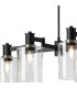 Worcester Swing Arm Telescopic Linear Pendant 6 Light E14 Satin Nickel/Satin Black/Clear Uniform Dimple Cylinder Glass-6