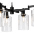Worcester Swing Arm Telescopic Linear Pendant 6 Light E14 Satin Nickel/Satin Black/Clear Uniform Dimple Cylinder Glass-7