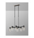 Worcester Swing Arm Telescopic Linear Pendant 6 Light E14 Satin Nickel/Satin Black/Clear Uniform Dimple Cylinder Glass-9