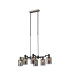 Worcester Swing Arm Telescopic Linear Pendant 6 Light E14 Satin Nickel/Satin Black/Smoke Uniform Dimple Cylinder Glass-1