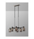 Worcester Swing Arm Telescopic Linear Pendant 6 Light E14 Satin Nickel/Satin Black/Smoke Uniform Dimple Cylinder Glass-3