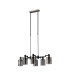 Worcester Swing Arm Telescopic Linear Pendant 6 Light E14 Satin Nickel/Satin Black/Smoke Uniform Dimple Cylinder Glass-4