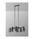 Worcester Swing Arm Telescopic Linear Pendant 6 Light E14 Satin Nickel/Satin Black/Smoke Uniform Dimple Cylinder Glass-9