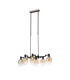 Worcester Swing Arm Telescopic Linear Pendant 6 Light E14 Satin Nickel/Satin Black/Amber Fade Wine Glass Glass-1