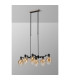 Worcester Swing Arm Telescopic Linear Pendant 6 Light E14 Satin Nickel/Satin Black/Amber Fade Wine Glass Glass-3