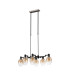 Worcester Swing Arm Telescopic Linear Pendant 6 Light E14 Satin Nickel/Satin Black/Amber Fade Wine Glass Glass-4