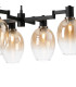 Worcester Swing Arm Telescopic Linear Pendant 6 Light E14 Satin Nickel/Satin Black/Amber Fade Wine Glass Glass-7