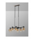 Worcester Swing Arm Telescopic Linear Pendant 6 Light E14 Satin Nickel/Satin Black/Amber Fade Wine Glass Glass-9