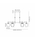 Worcester Swing Arm Telescopic Linear Pendant 6 Light E14 Satin Nickel/Satin Black/Smoke Fade Wine Glass Glass-2