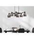 Worcester Swing Arm Telescopic Linear Pendant 6 Light E14 Satin Nickel/Satin Black/Smoke Fade Wine Glass Glass-4