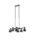 Worcester Swing Arm Telescopic Linear Pendant 6 Light E14 Satin Nickel/Satin Black/Smoke Fade Wine Glass Glass-5