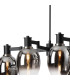 Worcester Swing Arm Telescopic Linear Pendant 6 Light E14 Satin Nickel/Satin Black/Smoke Fade Wine Glass Glass-7