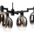 Worcester Swing Arm Telescopic Linear Pendant 6 Light E14 Satin Nickel/Satin Black/Smoke Fade Wine Glass Glass-8