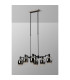 Worcester Swing Arm Telescopic Linear Pendant 6 Light E14 Satin Nickel/Satin Black/Smoke Fade Wine Glass Glass-10