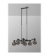 Worcester Swing Arm Telescopic Linear Pendant 6 Light E14 Satin Nickel/Satin Black/Smoke Plated Round Segment Glass-9